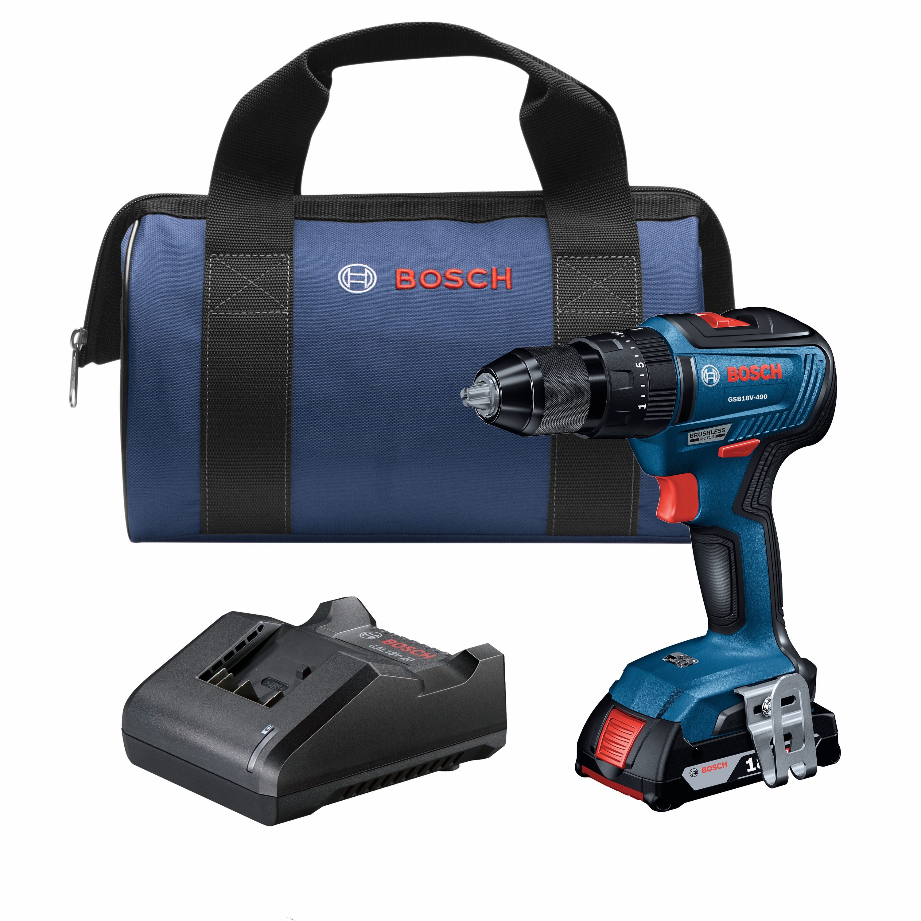 Bosch 1/2-in 18-volt Variable Speed Brushless Cordless Hammer Drill  (1-Battery Included) in the Hammer Drills department at