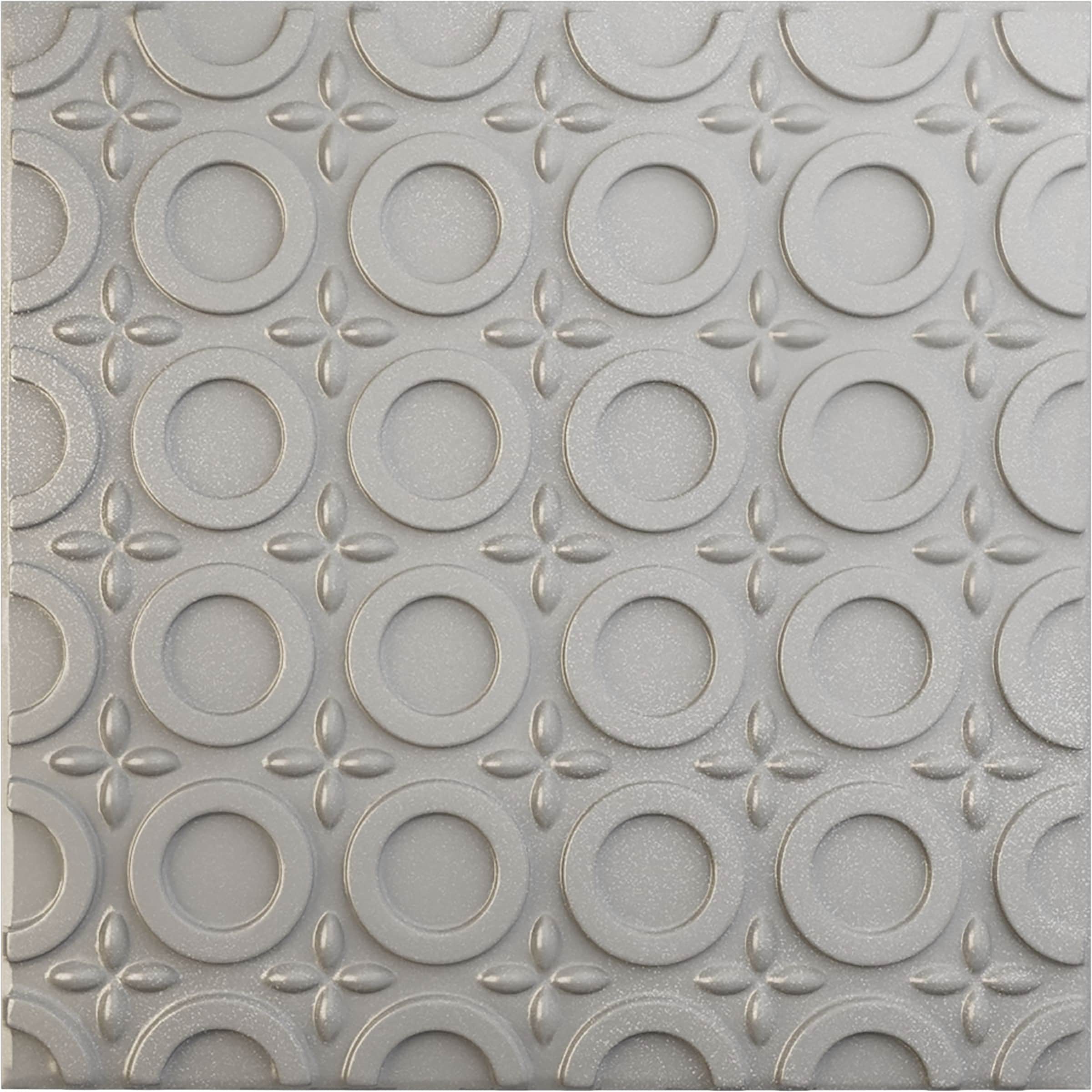 Ekena Millwork WP20X20ASASV 19-5/8-in x 19-5/8-in Embossed Paintable/Stainable Silver PVC Wall Panel (