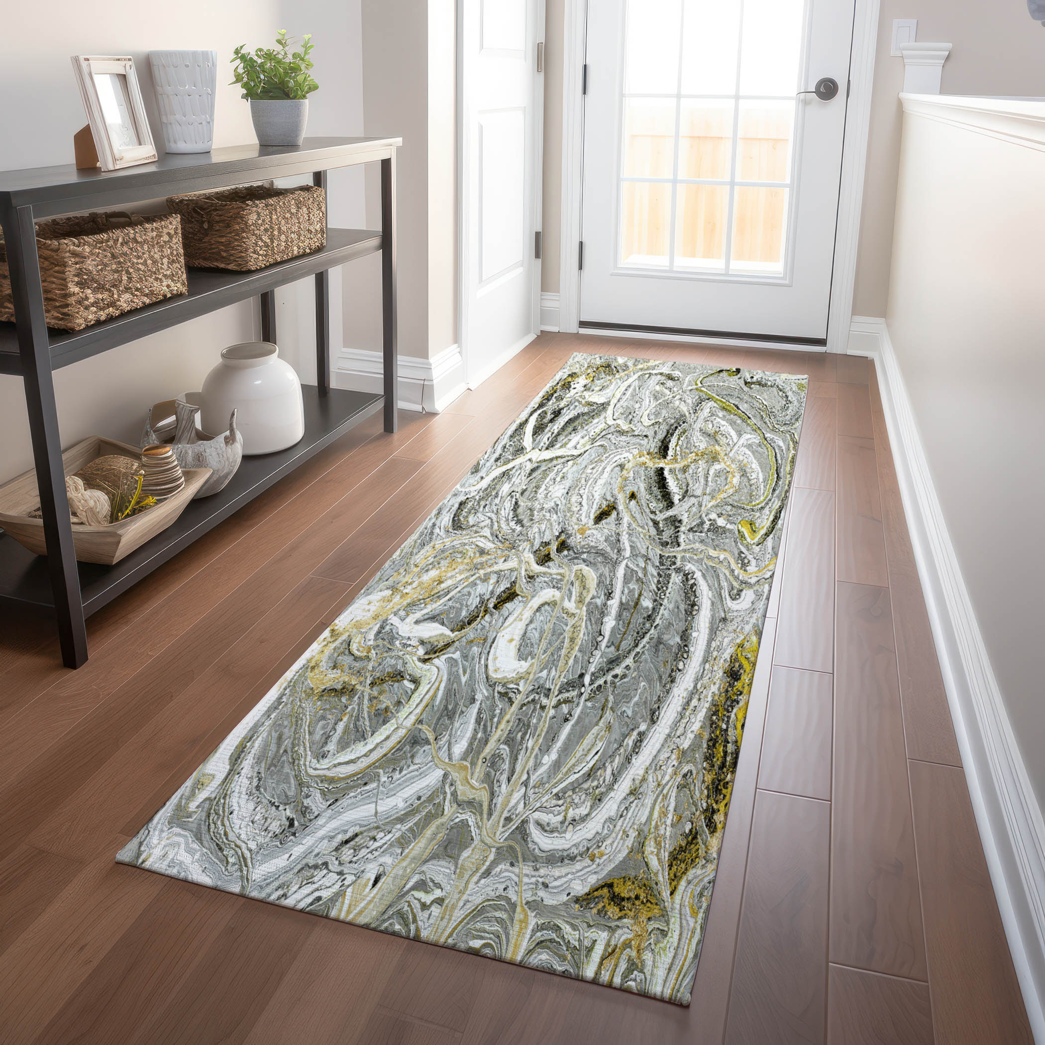 Addison Rugs AMF57CY2X8 Mayfield AMF57CY 2 x 7 (ft) Loomed Polyester Cyclone Rectangular Indoor Abstract Machine washable Runner rug
