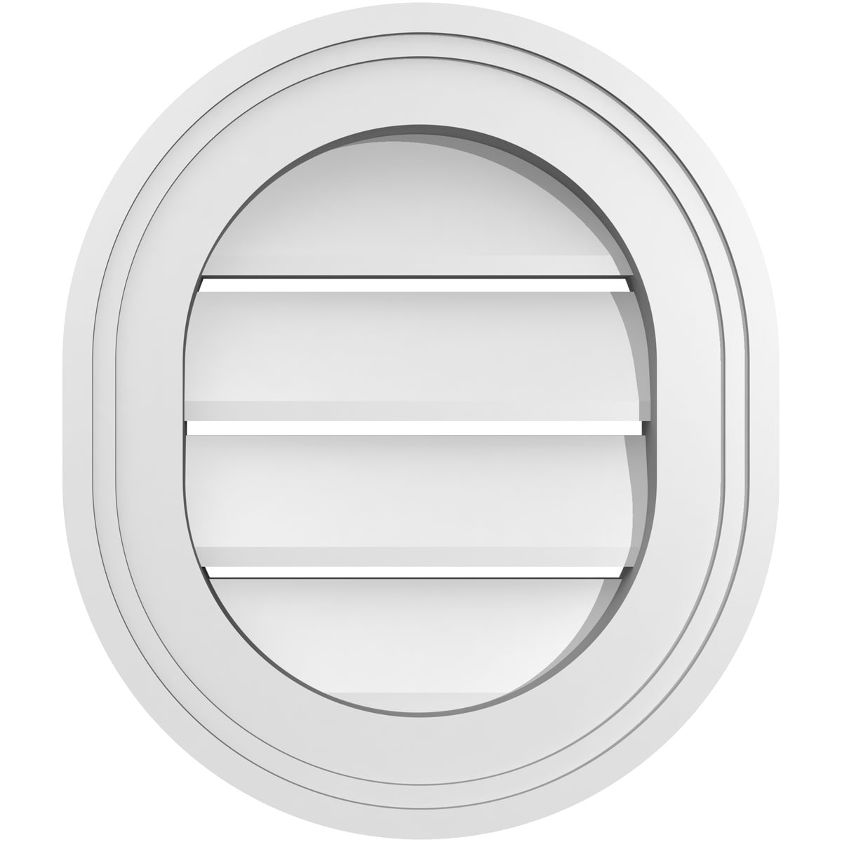 Ekena Millwork GVPVR12X1402SF 12-Inches x 14-Inches Off-white Oval PVC Gable Louver Vent