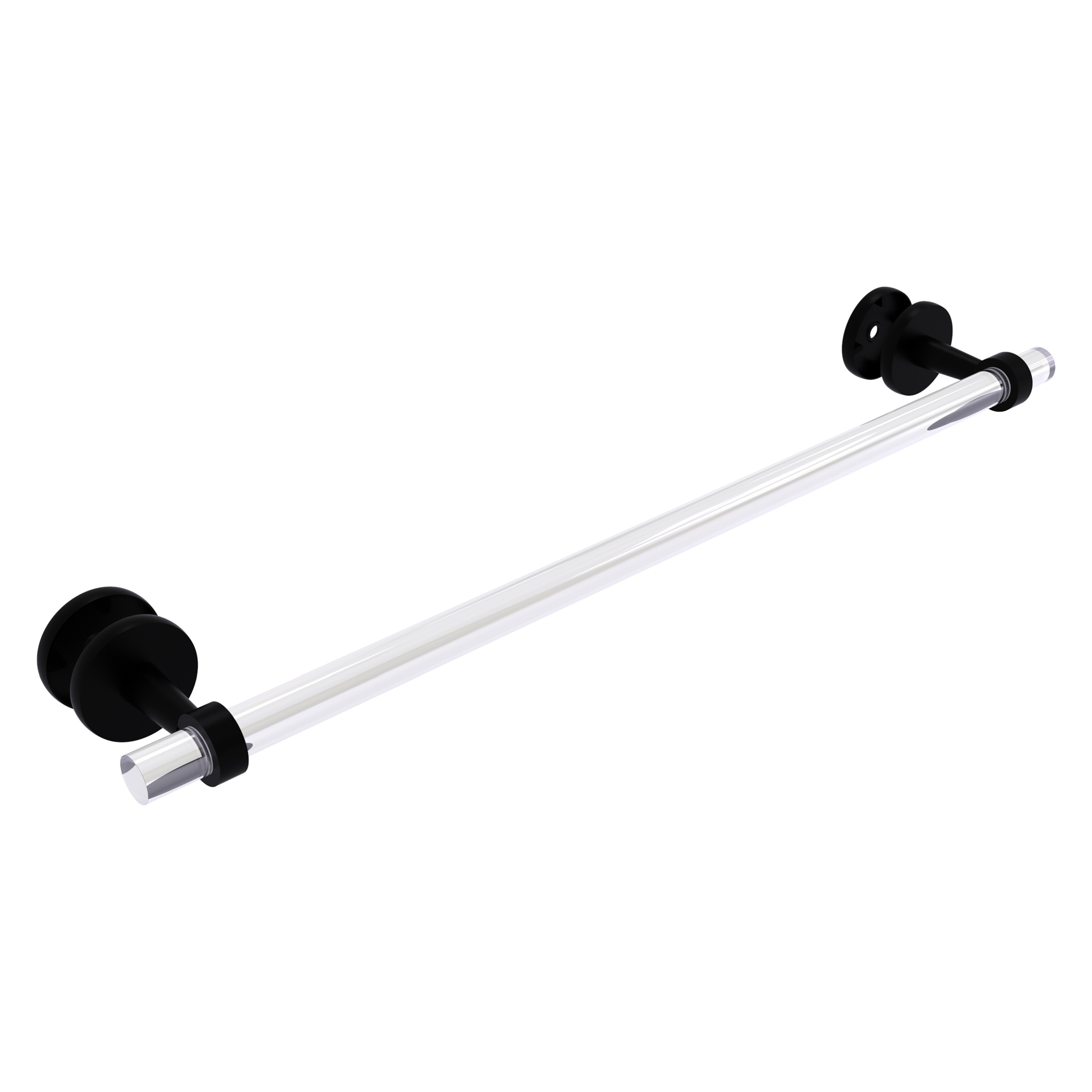 Allied Brass CV-41-SM-24-BKM Clearview 24-in Matte Black Wall mount Single Towel Bar