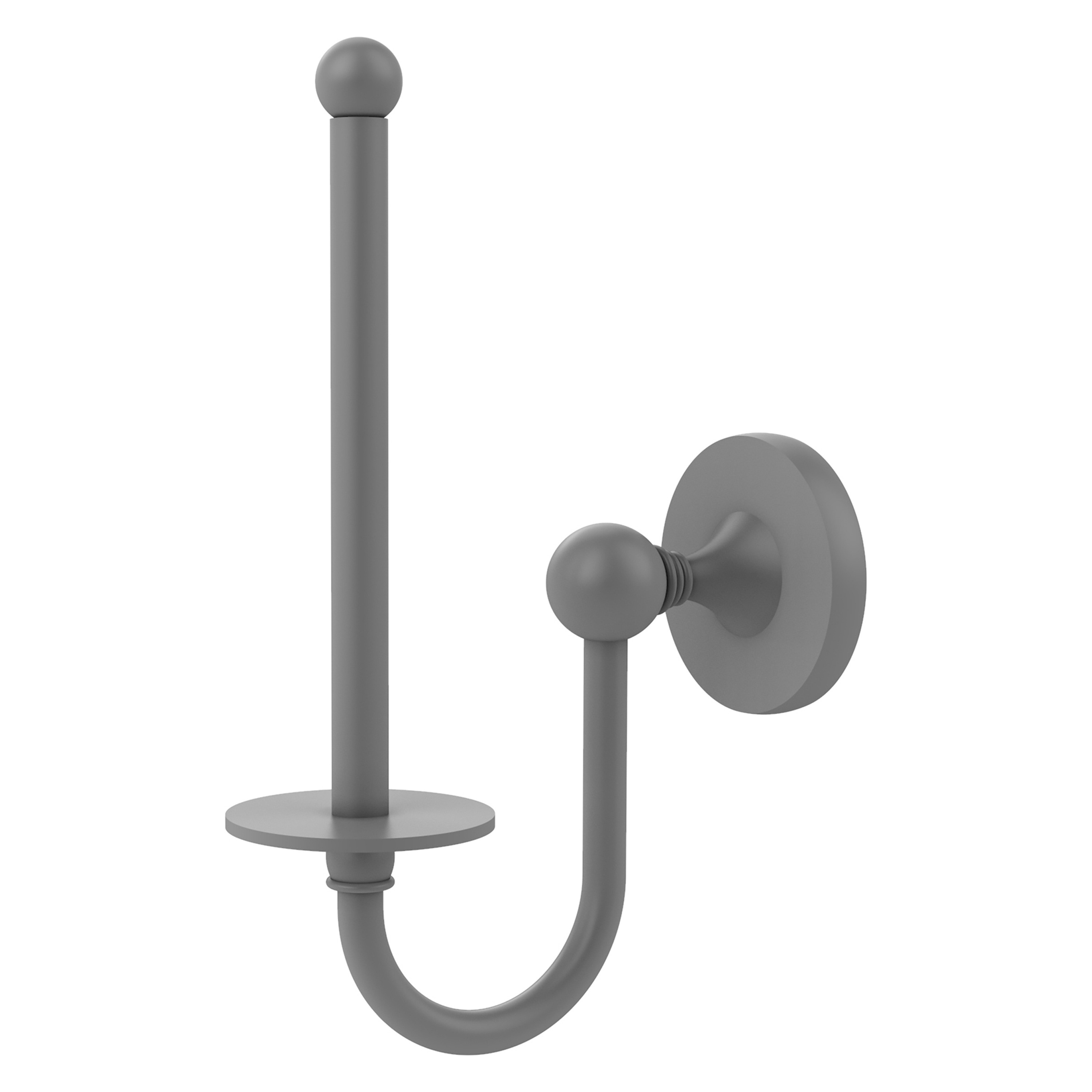 Allied Brass SL-24U-GYM Shadwell Matte Gray Wall mount Single post Toilet Paper Holder 1 -Rolls with Storage