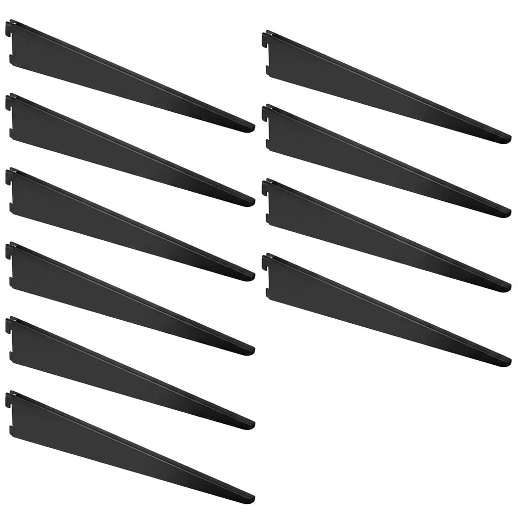 Aoibox  10 Pack 9 in Adjustable Wire Shelf Brackets Heavy Duty Double Track Closet and Wall Shelving System Unit