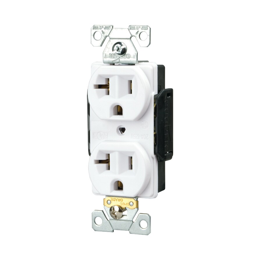 Eaton 20-Amp 125-volt Commercial Duplex, White at Lowes.com