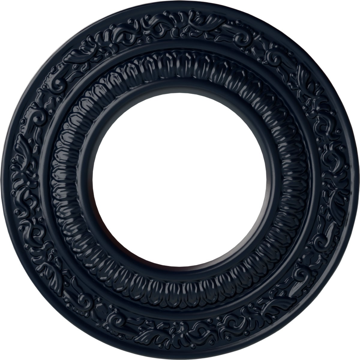 Ekena Millwork CM08ADMDF Andrea 8.125-in W x 8.125-in L Painted Midnight Dream Polyurethane Whole Ceiling Medallion