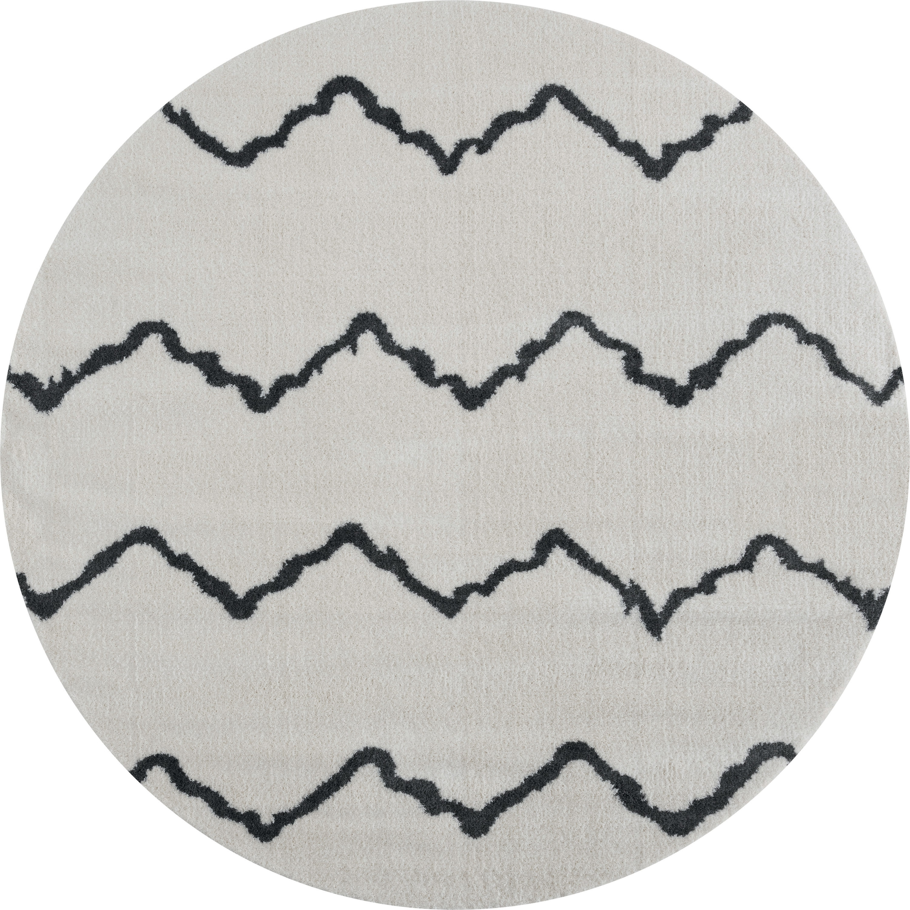 United Weavers Of America 1840 20499 88R Tranquility 8 x 8 (ft) Polyester White Round Indoor Geometric Mid-Century Modern Area rug
