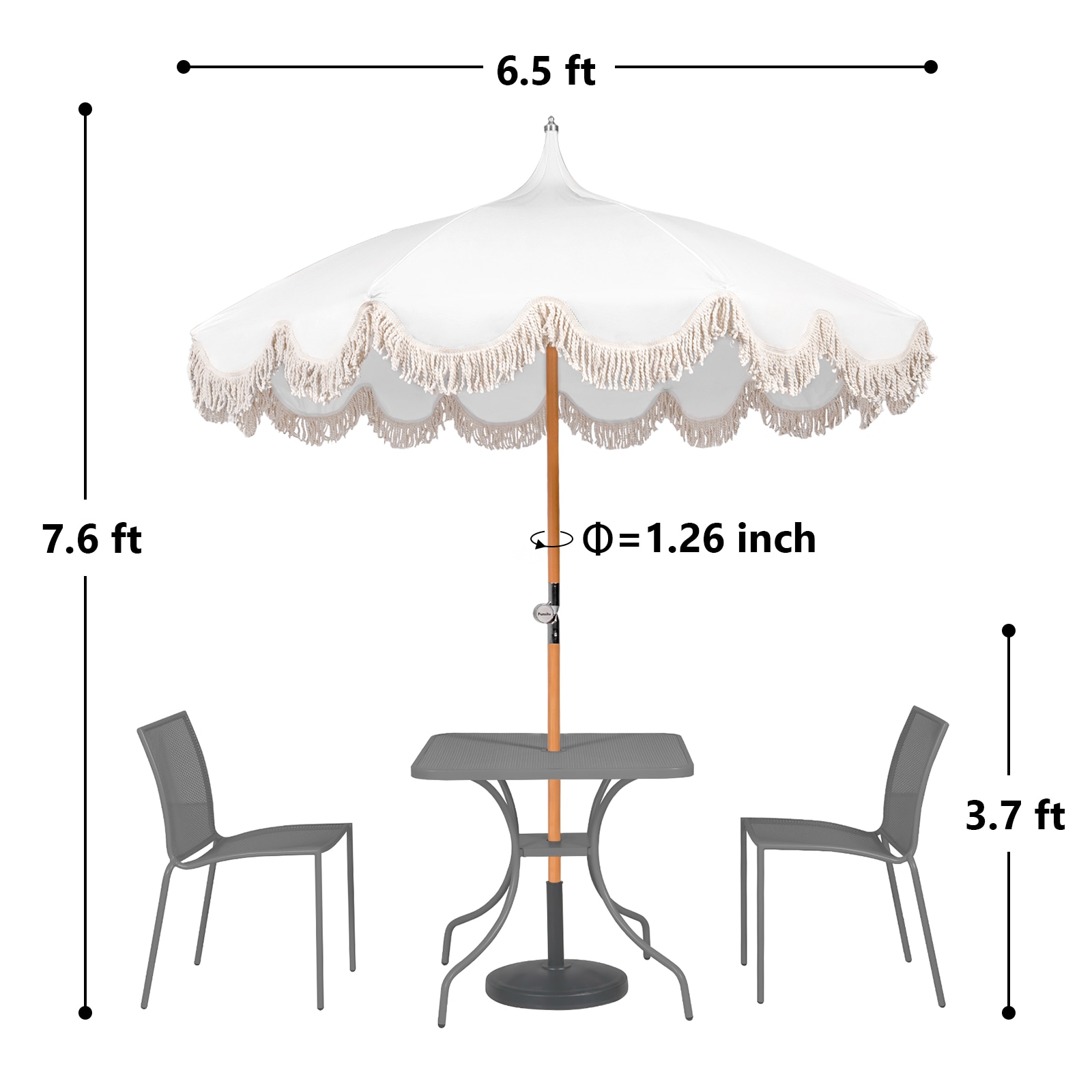 GARSING 6.5FT-PAGODA-WHITE Umbrellas-2 - View #6