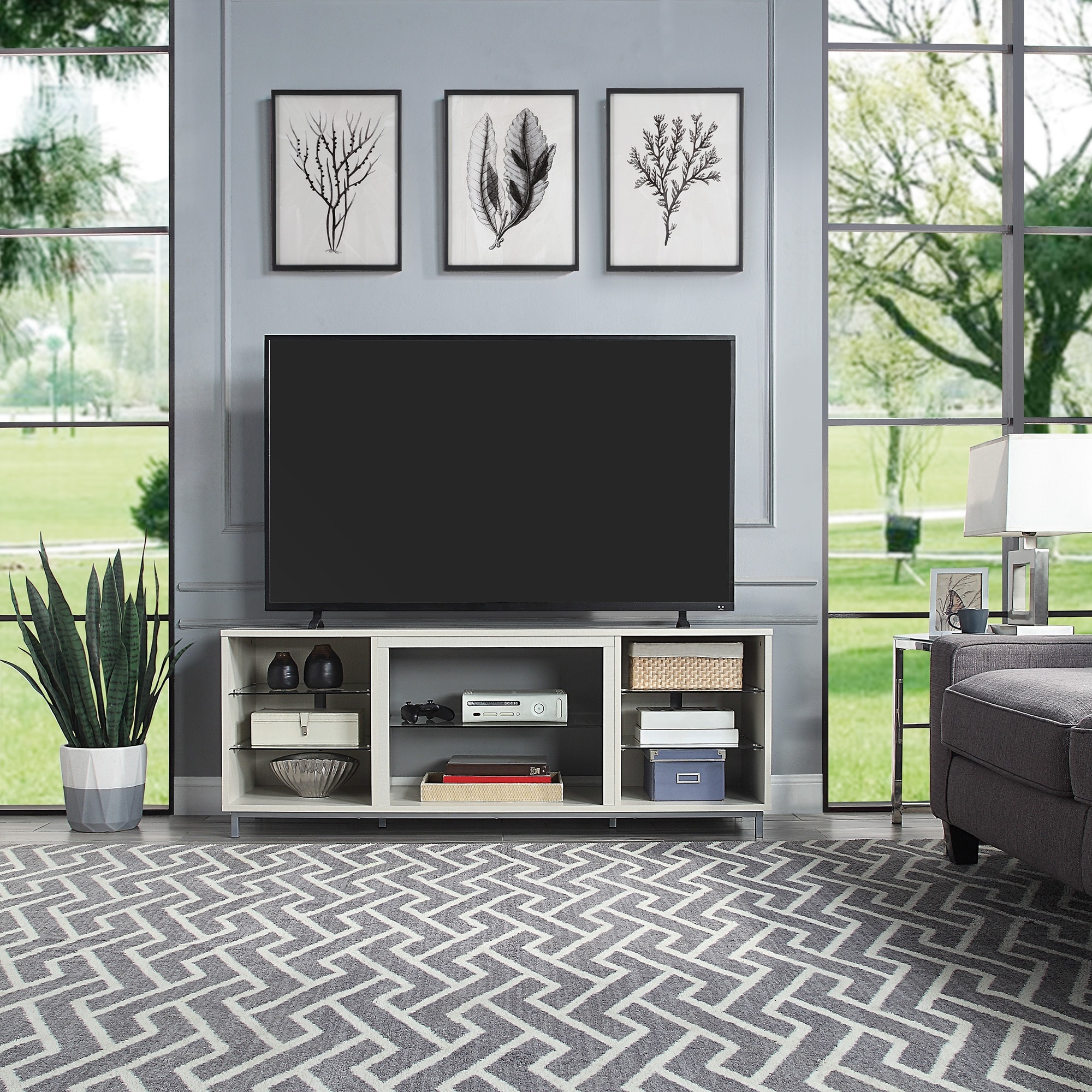 Manhattan Comfort TVFP4-BG Modern/Contemporary Beige TV stand ( Accommodates TVs up to 55-in )