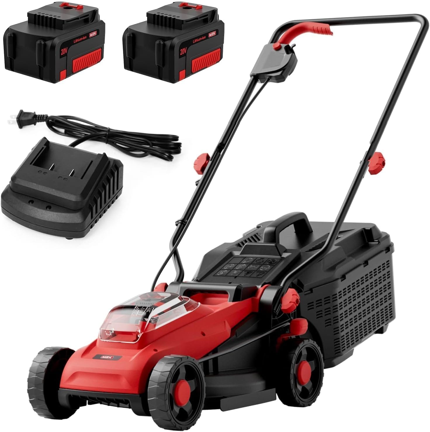 MZK 20V 12 Inch Electric Cordless Brushless Push Mower with Height Adjustment Sansujyuku sansujyuku.com