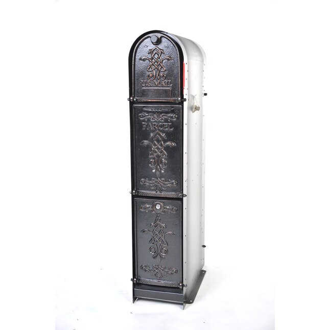 Bountiful Life 2-Door Front Access Lockable Ground Mount Mailbox in Black Bountiful Life 2-Door Front Access Lockable Ground Mount Mailbox in Black