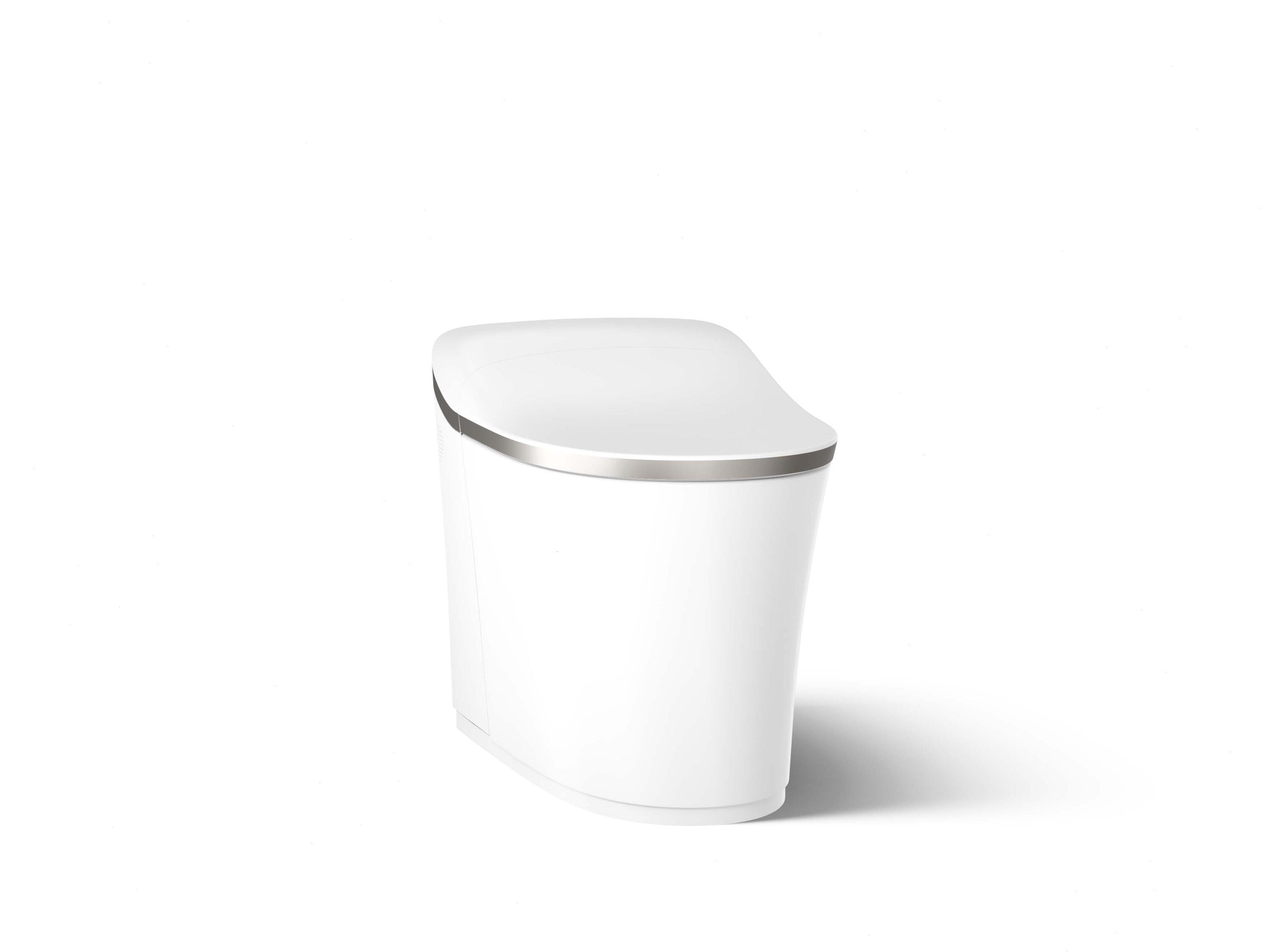 KOHLER Eir White with Brushed Nickel Dual Flush Elongated Chair height Soft Close 1-piece Bidet Toilet 12-in Rough-In WaterSense 1.0 GPF #77795-0BN