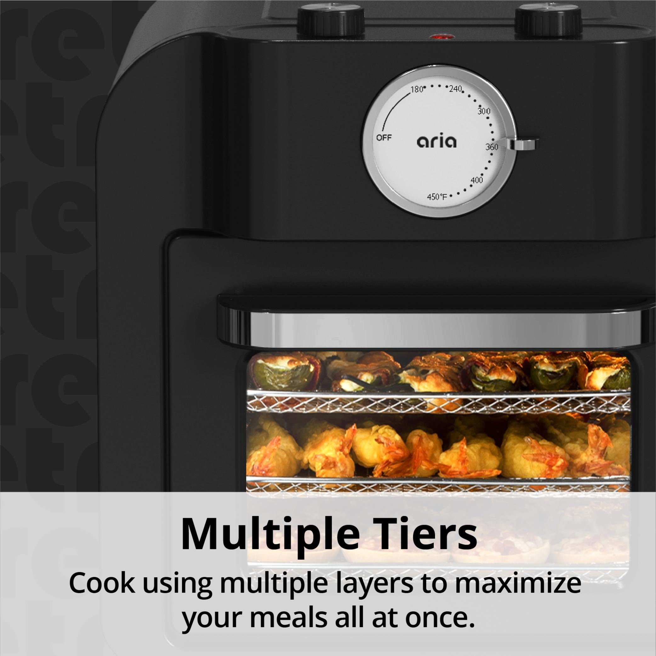Aria 17 Quart Retro Air Fryer Oven with Accessories - Black, Nostalgic  Design, Baking, Frying, Roasting, Grilling in the Air Fryers department at