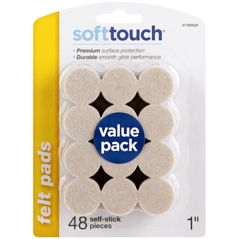 SoftTouch Self-Stick Furniture Felt Pads Value Pack for Hard Surfaces - Oatmeal 160 Piece 1 Round 
