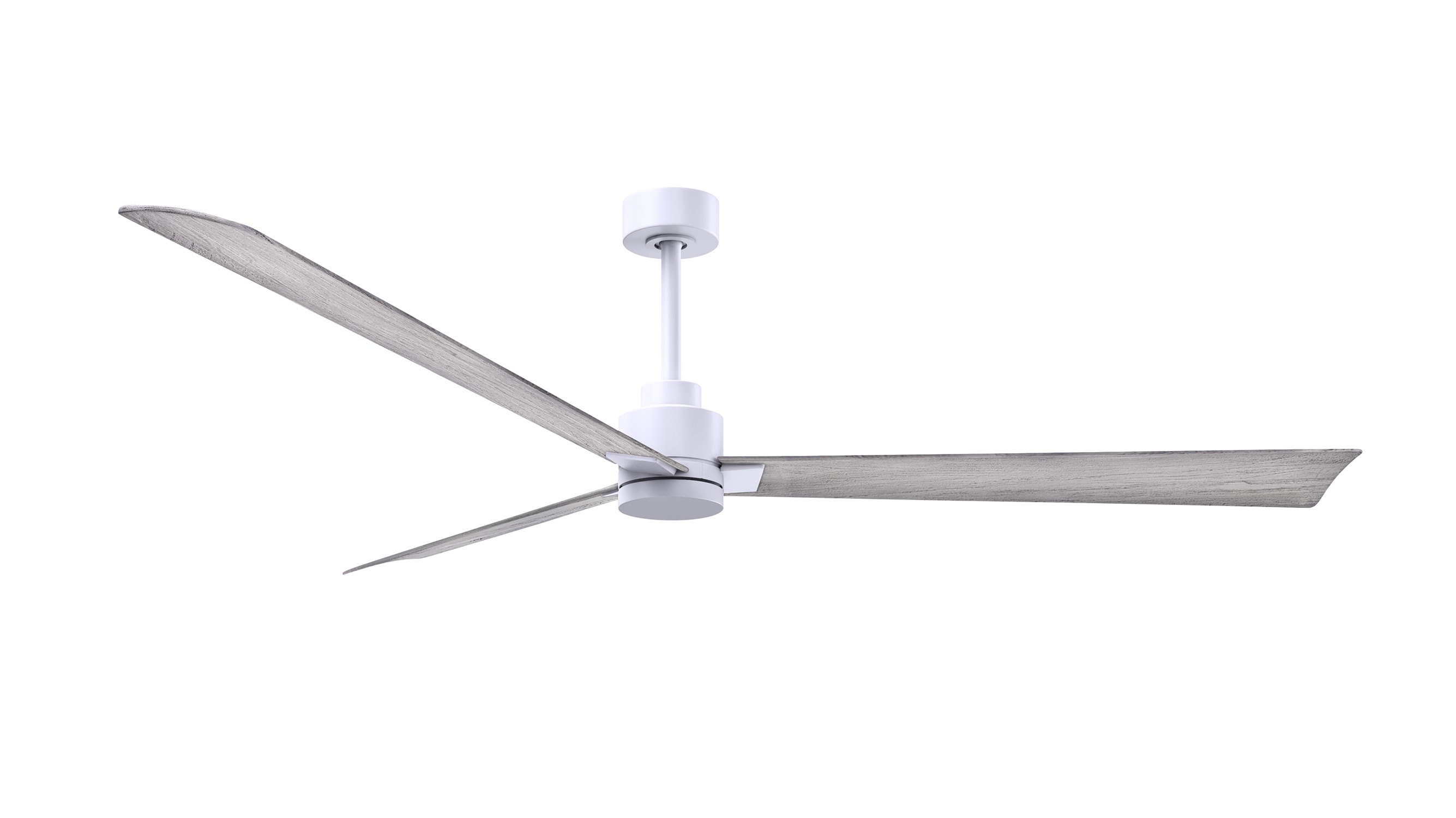 Matthews Fan Company AK-MWH-BW-72 Alessandra 72-in Outdoor Matte White with Barnwood Blades Ceiling Fan Without Light - Remote Included ( 3 -Blade )