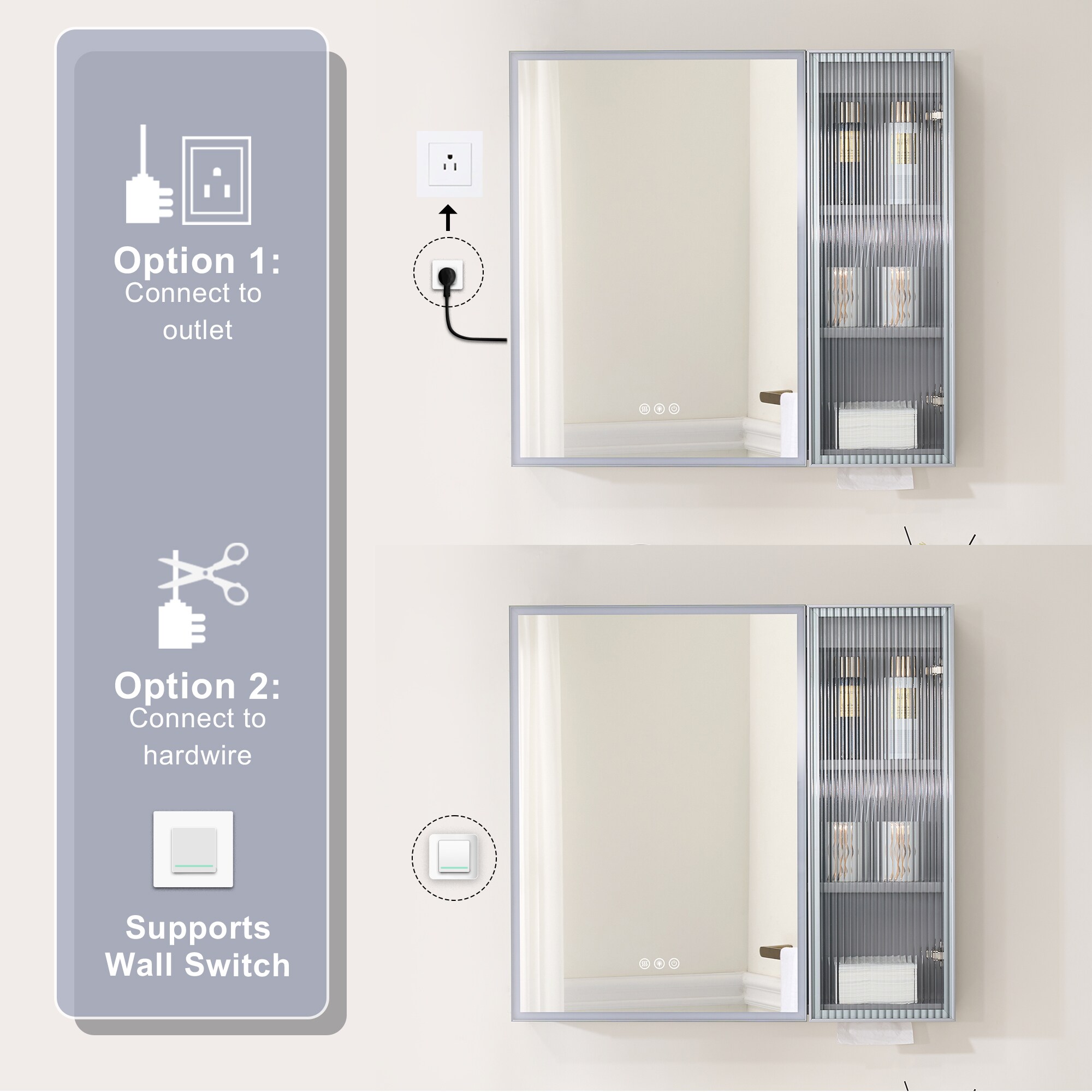 WELLFOR FL30MCL-GY Bathroom-Medicine-Cabinets - View #10