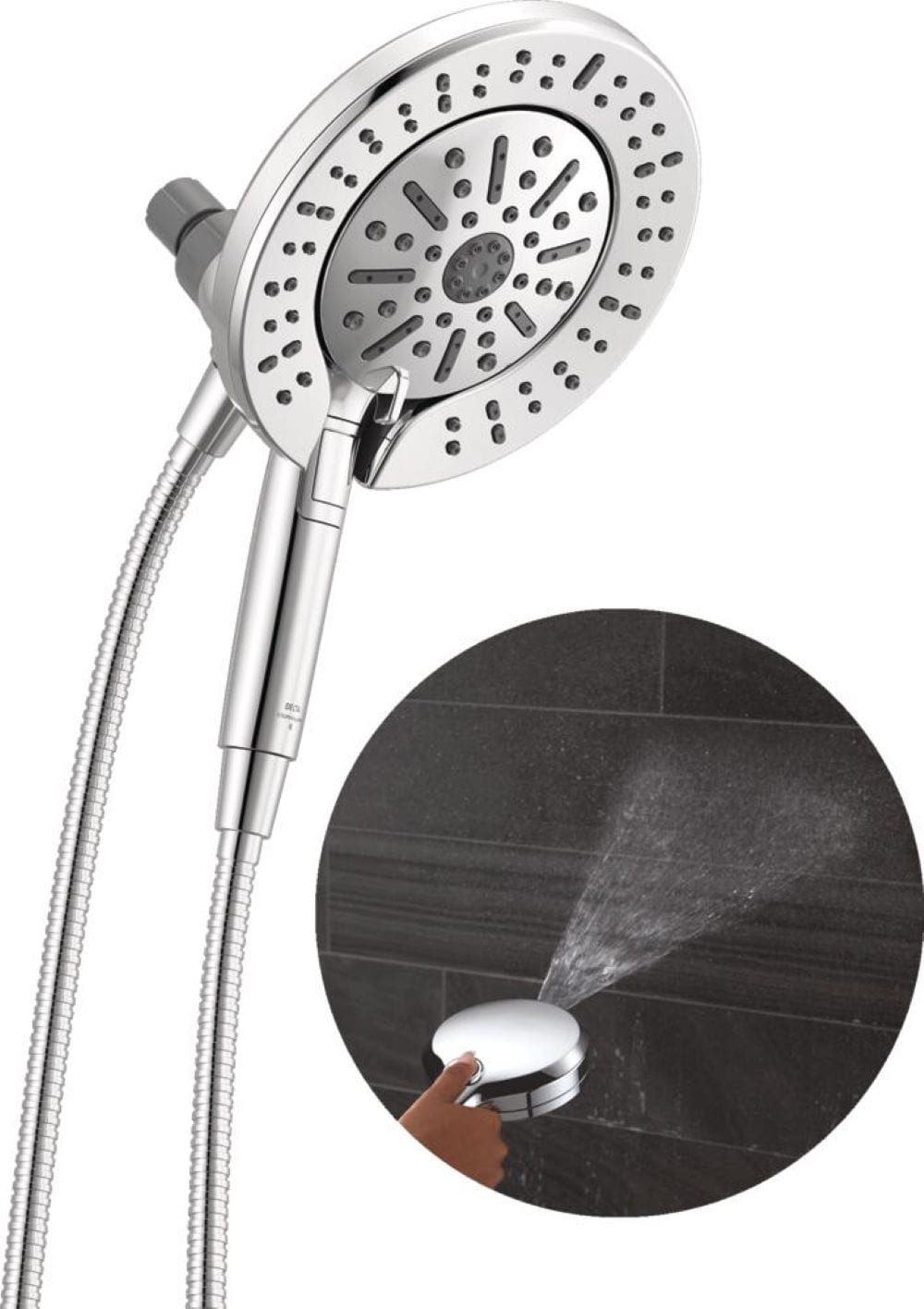 Delta 75655 In2ition 6 -Spray Chrome 7.88-in Round Handheld High Pressure Shower Head 1.75 GPM