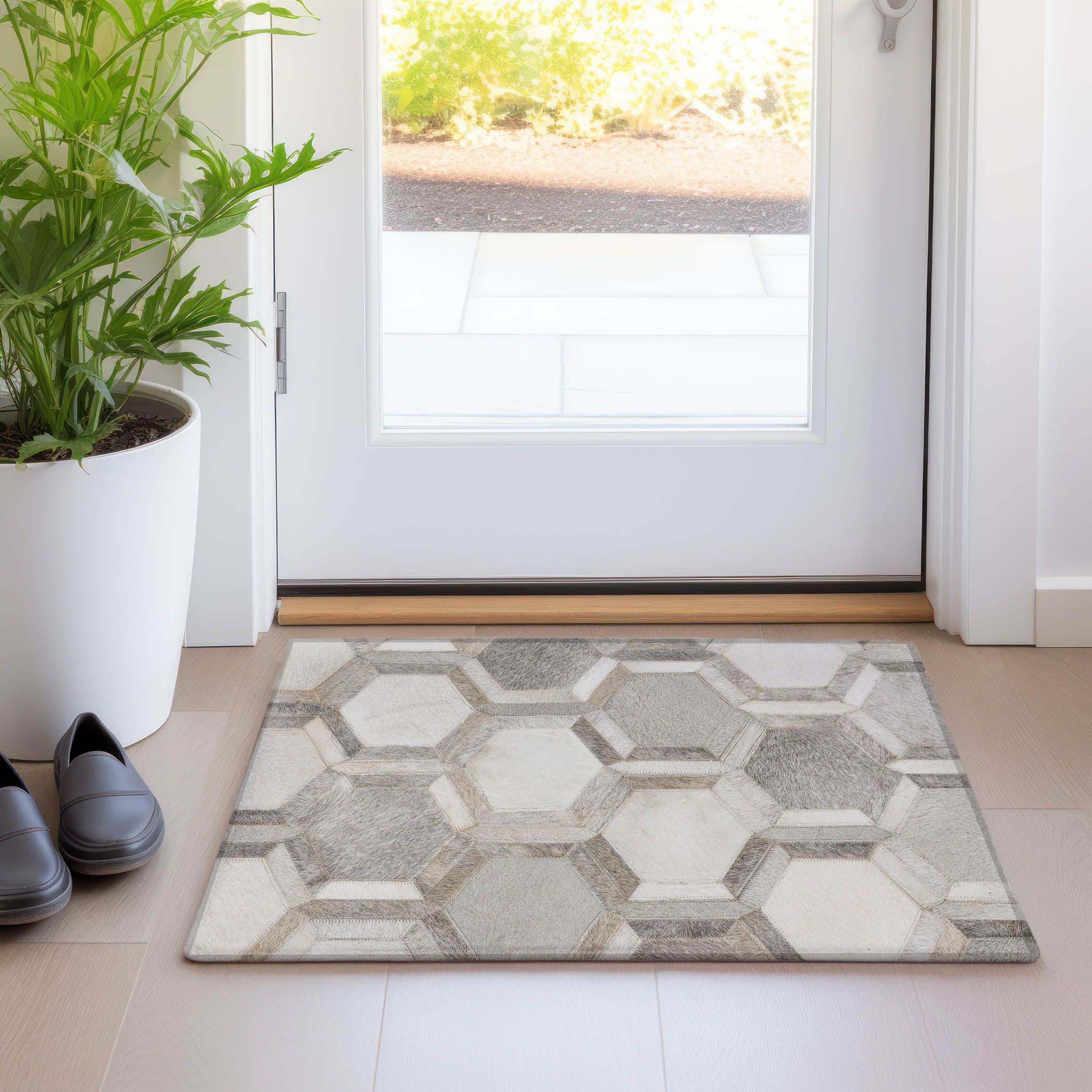 Addison Rugs AMF97GY20X30 Mayfield AMF97GY 2 x 3 (ft) Loomed Polyester Gray Rectangular Indoor Abstract Machine washable Area rug