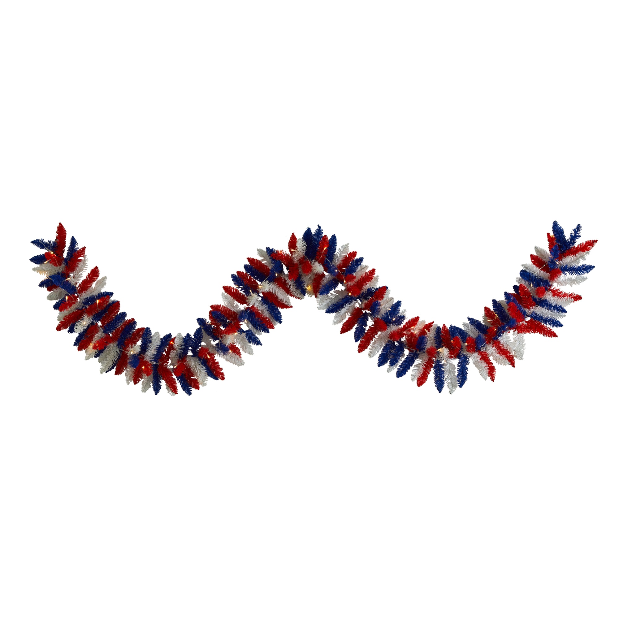 Nearly Natural W1176 PVC Indoor Hanging decoration Garland Flag 4th of July Decor