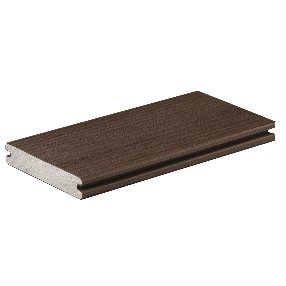 Legacy 5/4-in x 6-in x 12-ft Mocha Grooved Composite Deck Board in Brown | - TimberTech LCGV5412M