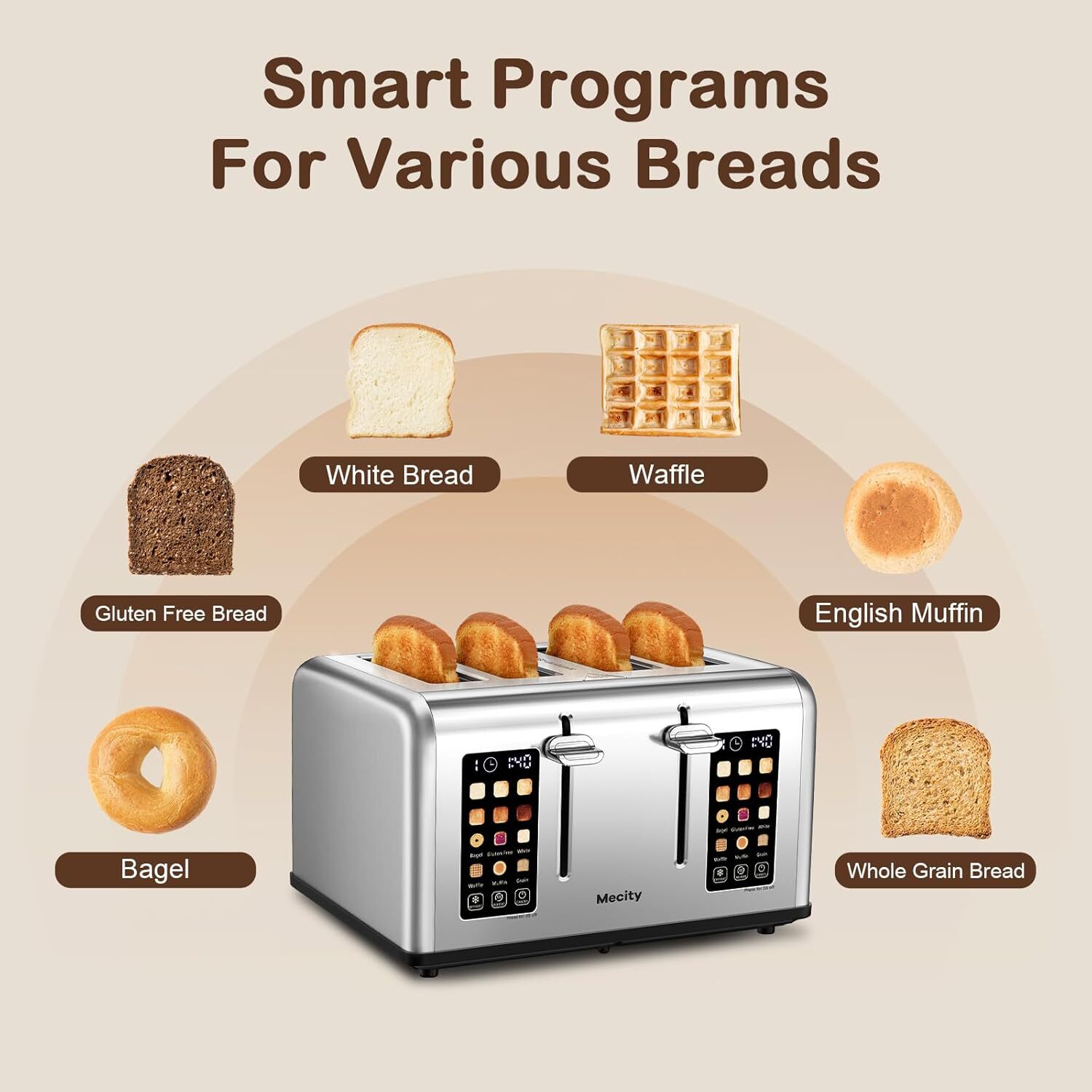 Mecity T-88A-SILVER toasters - View #2
