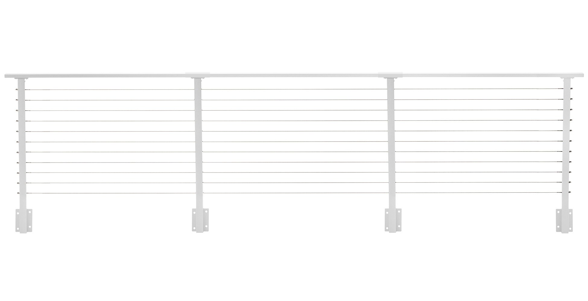 CityPost CP-18-W-D-F Face Mount 18-ft x 36-in White Steel Deck Cable Rail Kit