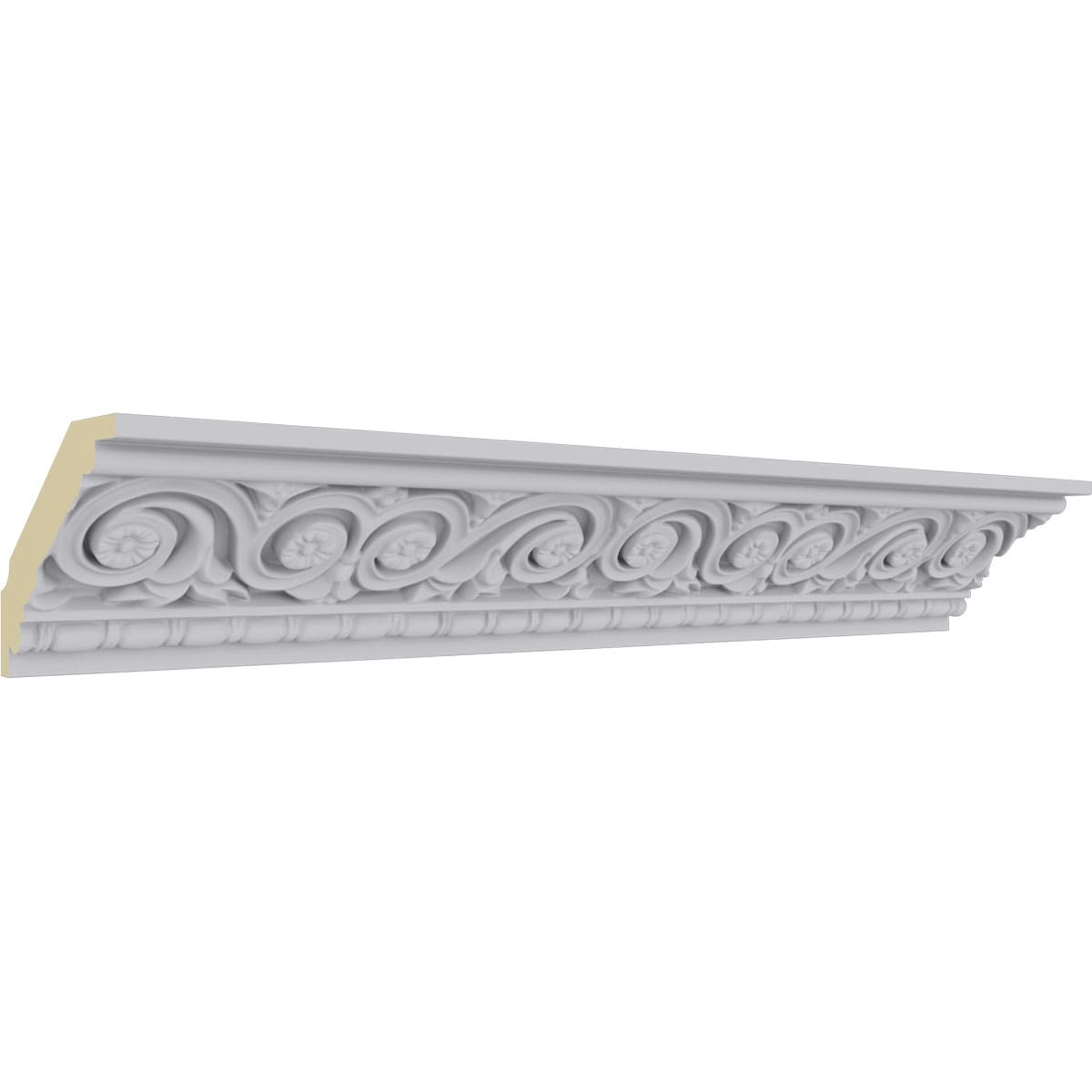 Floral White Urethane Crown Moulding 94.5" Length