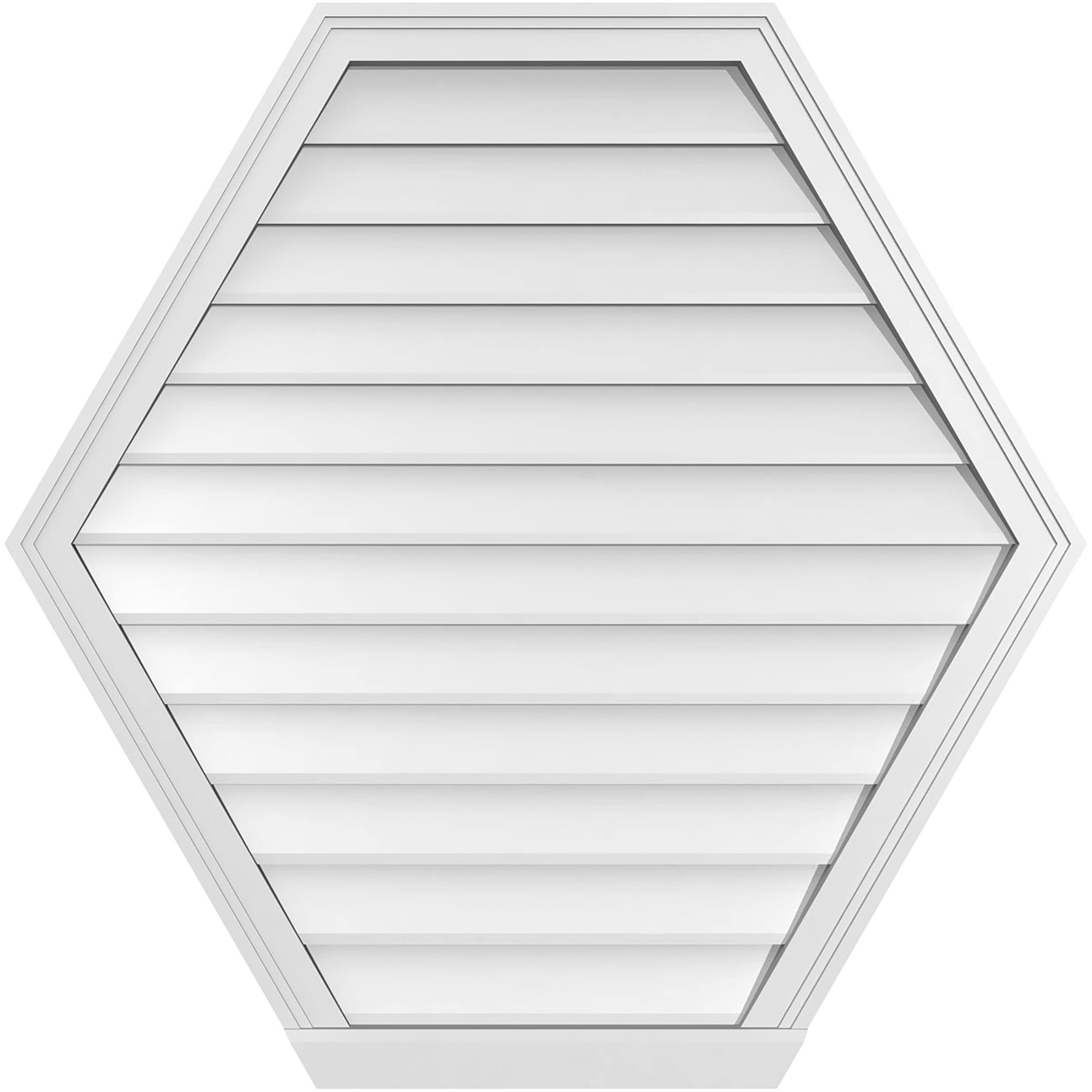 Ekena Millwork GVPHP38X3803SN 38-Inches x 38-Inches Off-white Peaked PVC Gable Louver Vent