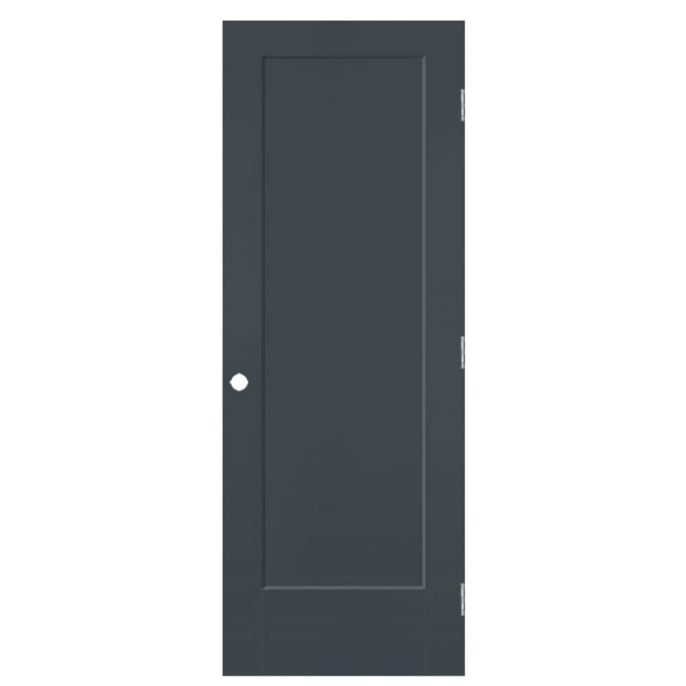 Masonite 5071571 24-in x 80-in Slate Solid core 1-panel square Left hand Smooth Prefinished Molded composite Flat Jamb Single Prehung Interior Door
