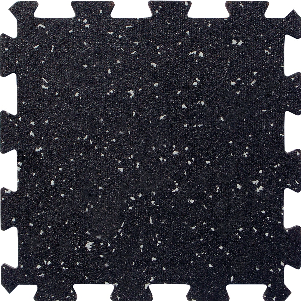 12-in W x 12-in L x 0.375-in T Interlocking Rubber Gym Floor Tile (12-sq ft) (12-Pack) in Black | - Apache Mills, Inc. 474-6226