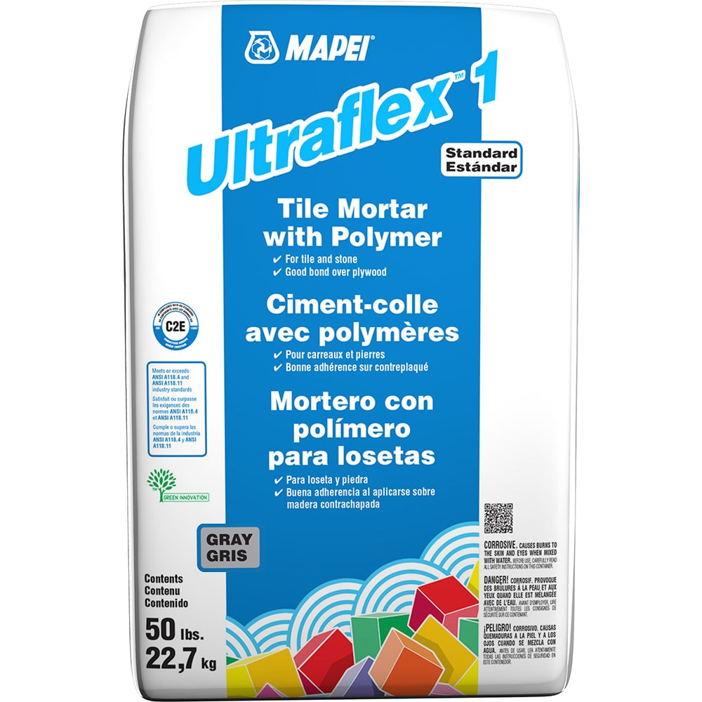 MAPEI UltraFlex 1 Gray Thinset Tile Mortar (50-lb) in the Mortar department  at