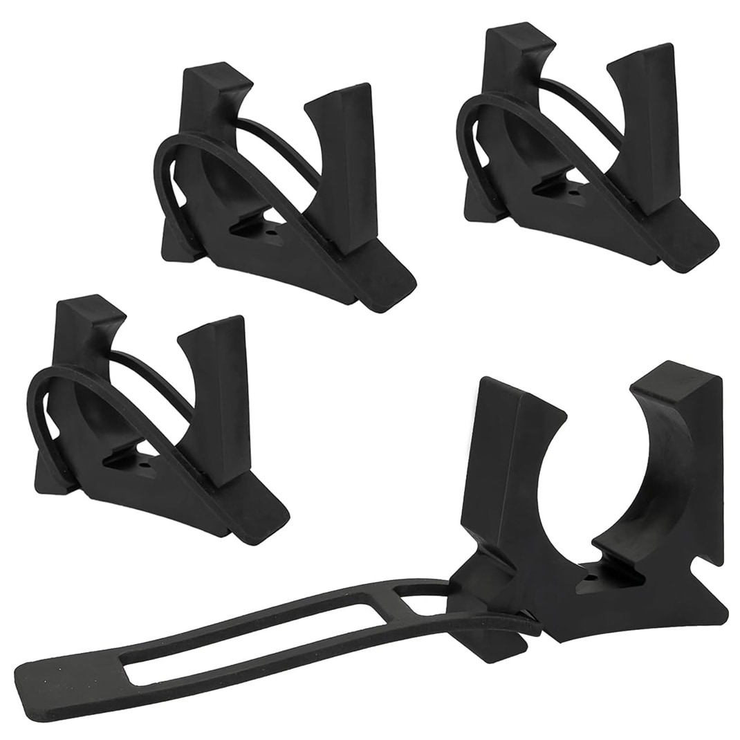 Etokfoks  4 pack boat hook holder replacement clips with rubber spring straps for hooks paddles oars nets push poles and anchor lights