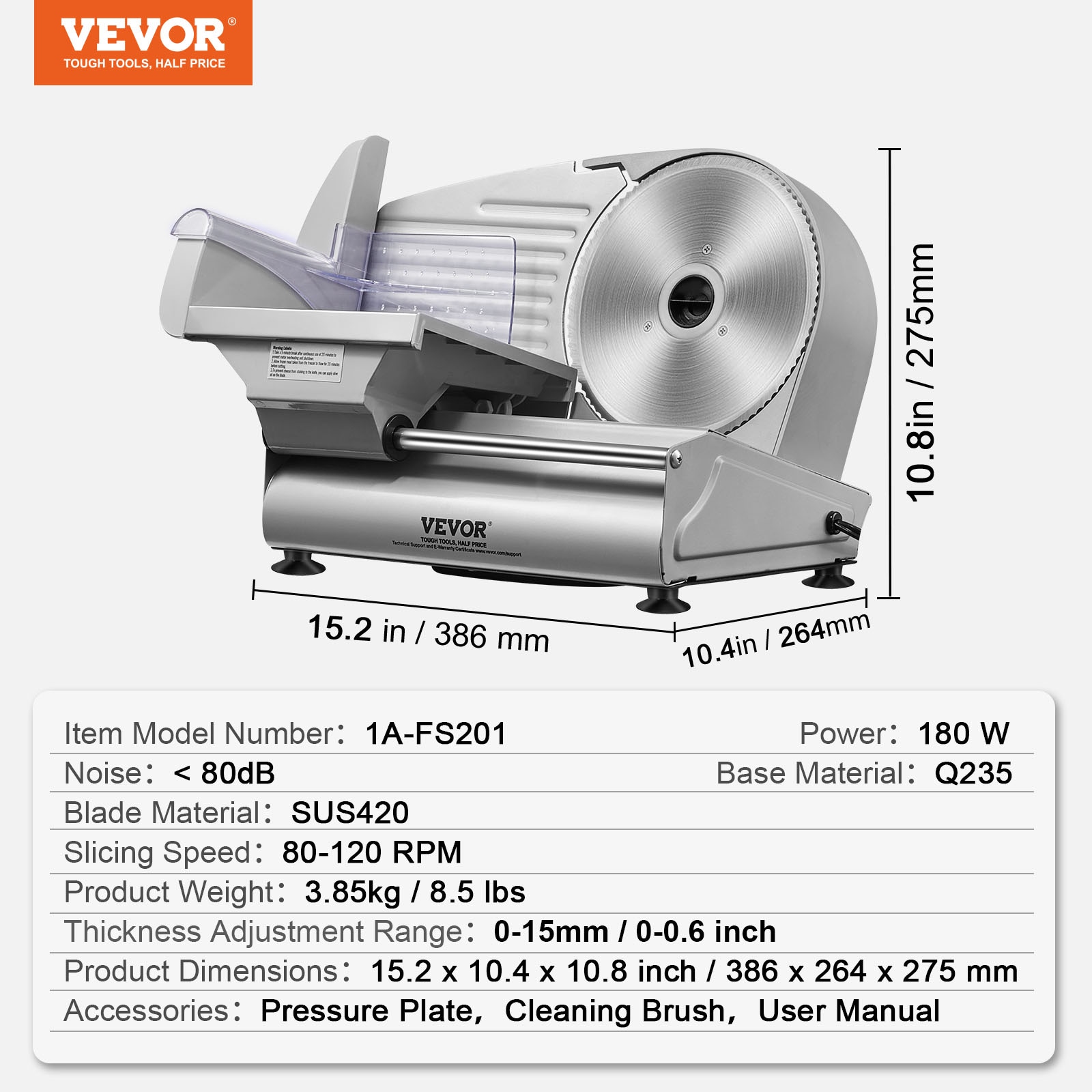 VEVOR JYDRQPJ180WJFCEOPV1 Food-Slicers - View #8