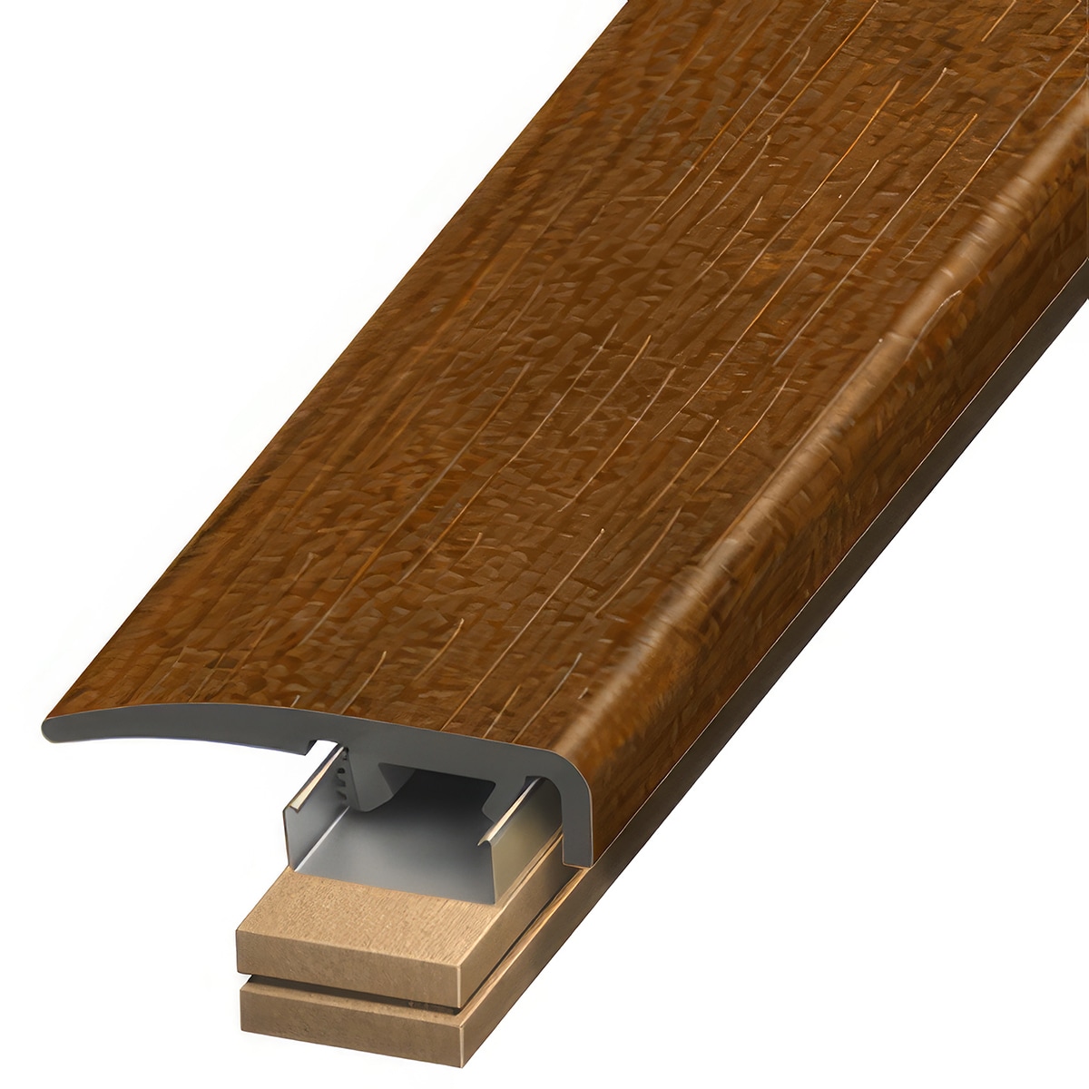 Versatrim SCAP-106767 Woods TimberCore Lucida-Woods TimberCore-Acacia 94-in L Prefinished PVC End Cap Floor Moulding Trim