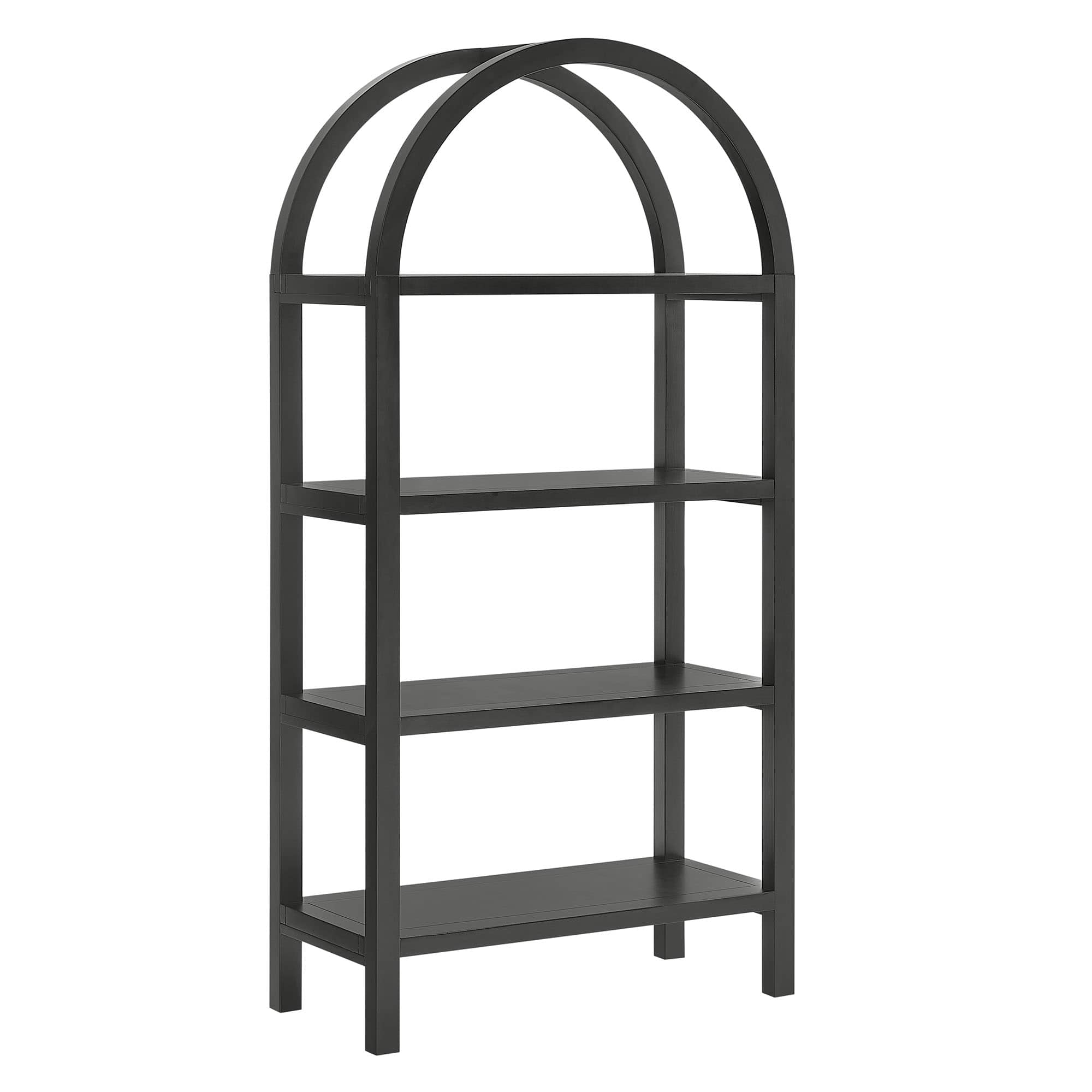  Vexley 60 Inch Arched Bookshelf in Black