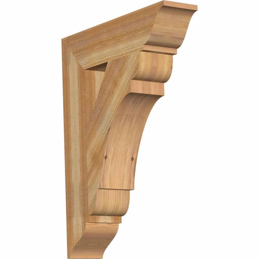 Ekena Millwork BKT06X26X34OLY01RWR Olympic traditional rough sawn 6-in x 26-in x 34-in Western red cedar Brown Wood Standard bracket