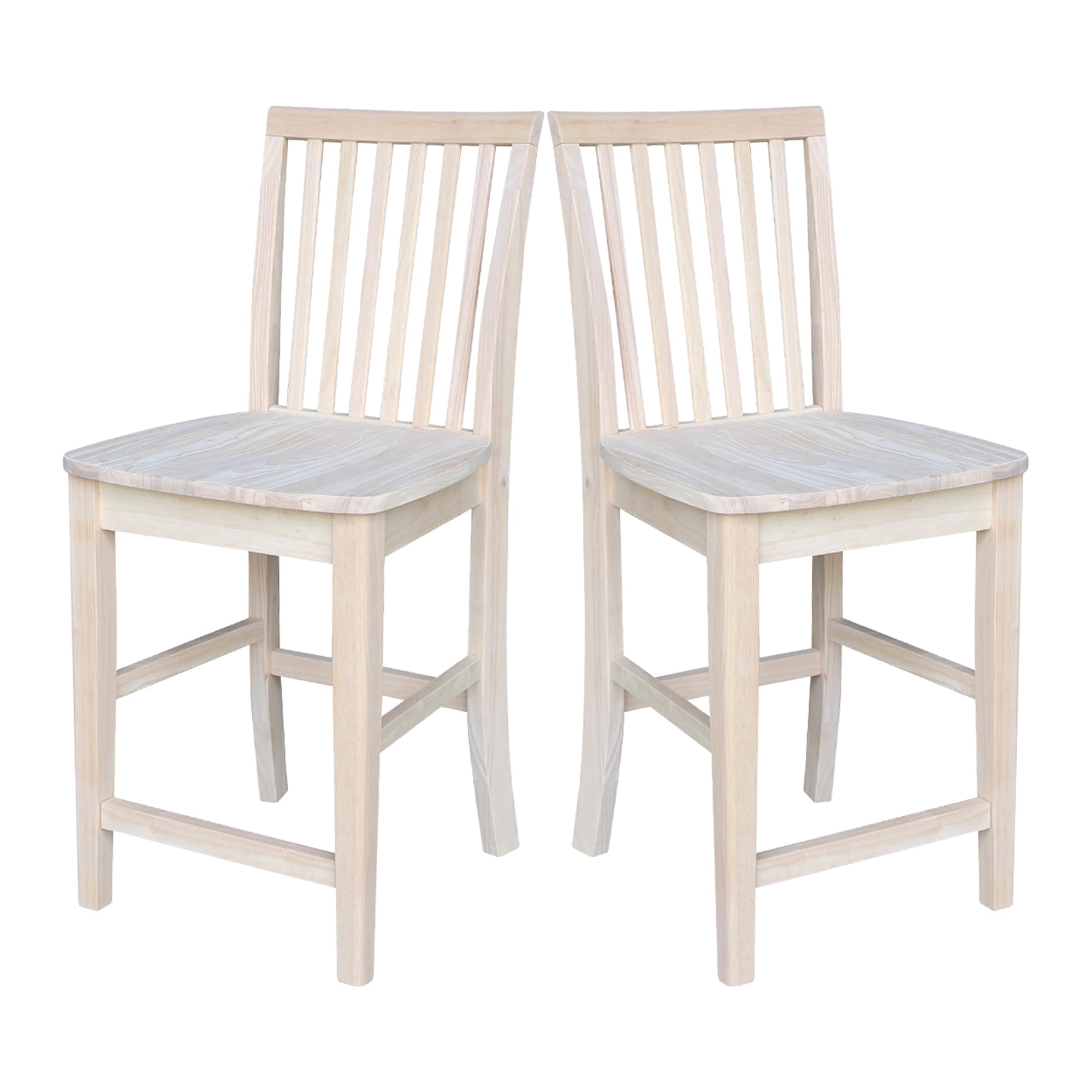Adjustable Natural Parawood Mission 24" Counter Stool