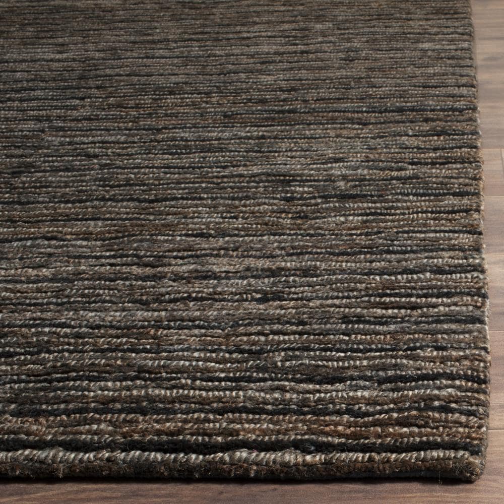 Gray Hand-Knotted Jute Rectangular Area Rug