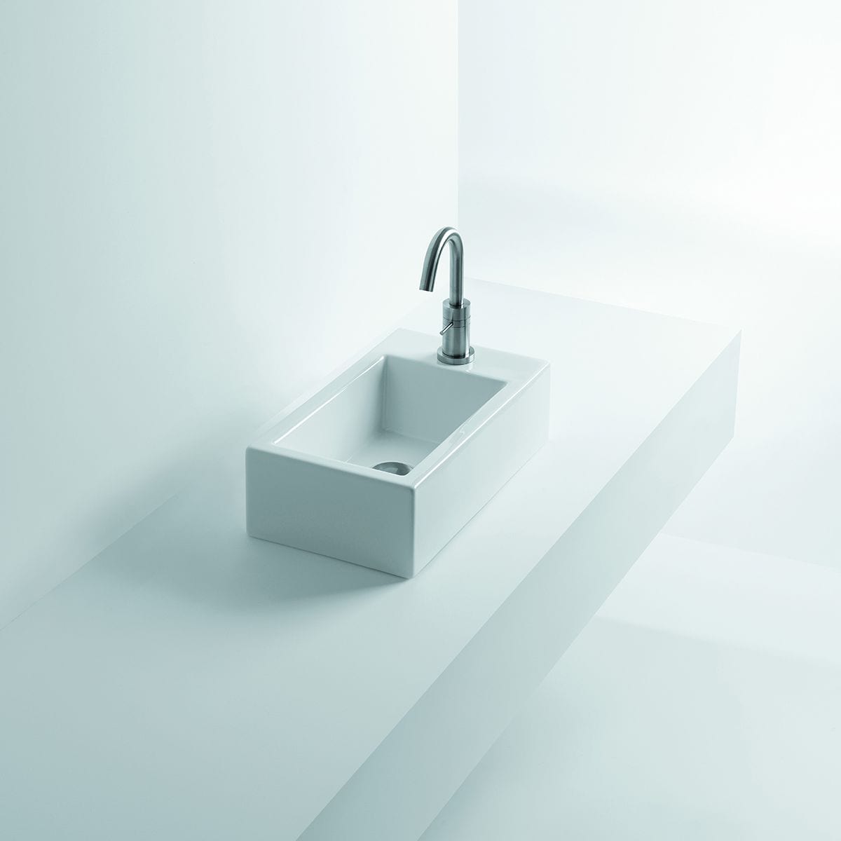WS Bath Collections HOX WSBC 45C Hox WSBC Ceramic Vessel Rectangular Modern Ceramic White Bathroom Sink ( 17.7-Inches x 9.8-Inches )