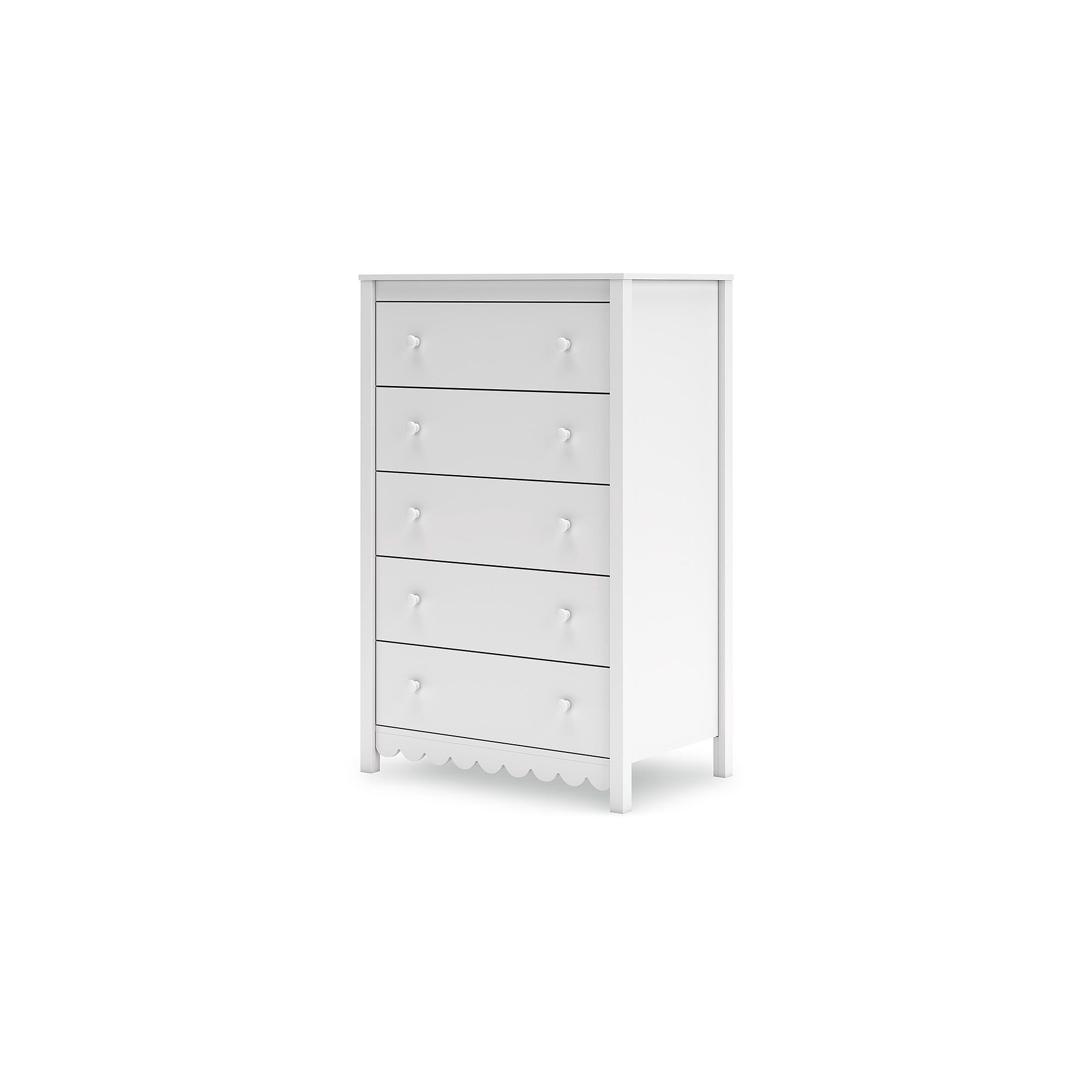 Signature Design by Ashley EB1810-245 Hallityn White Five Drawer Chest with Matte Finish