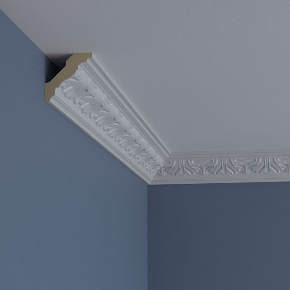 94 1/2" White Polyurethane Decorative Crown Moulding