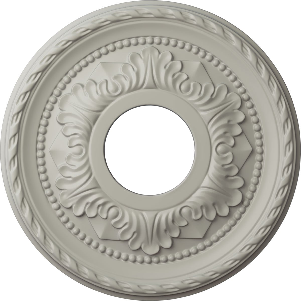 Ekena Millwork CM12PMPCF Palmetto 12.125-in W x 12.125-in L Painted Pot Of Cream Polyurethane Whole Ceiling Medallion