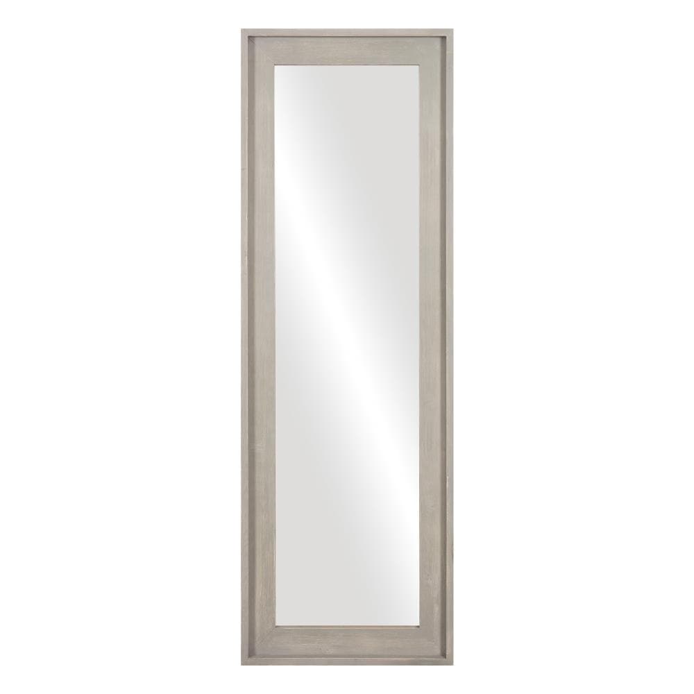 light grey framed mirror