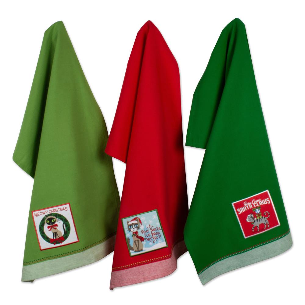 DII CAMZ10661 3-Pack Cotton Solid Any Occasion Dish Towel