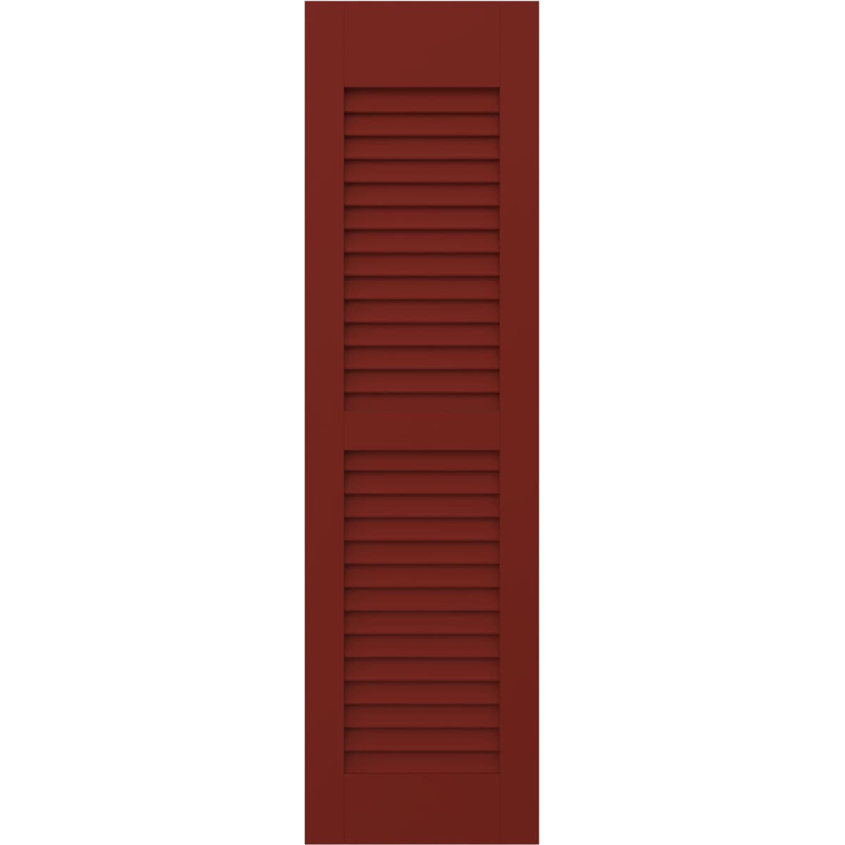 Ekena Millwork RW101LV15X37MRH 15-in W x 37-in H Pepper Red Paintable/Stainable Louvered Wood Exterior Shutters ( 2 -Pack )