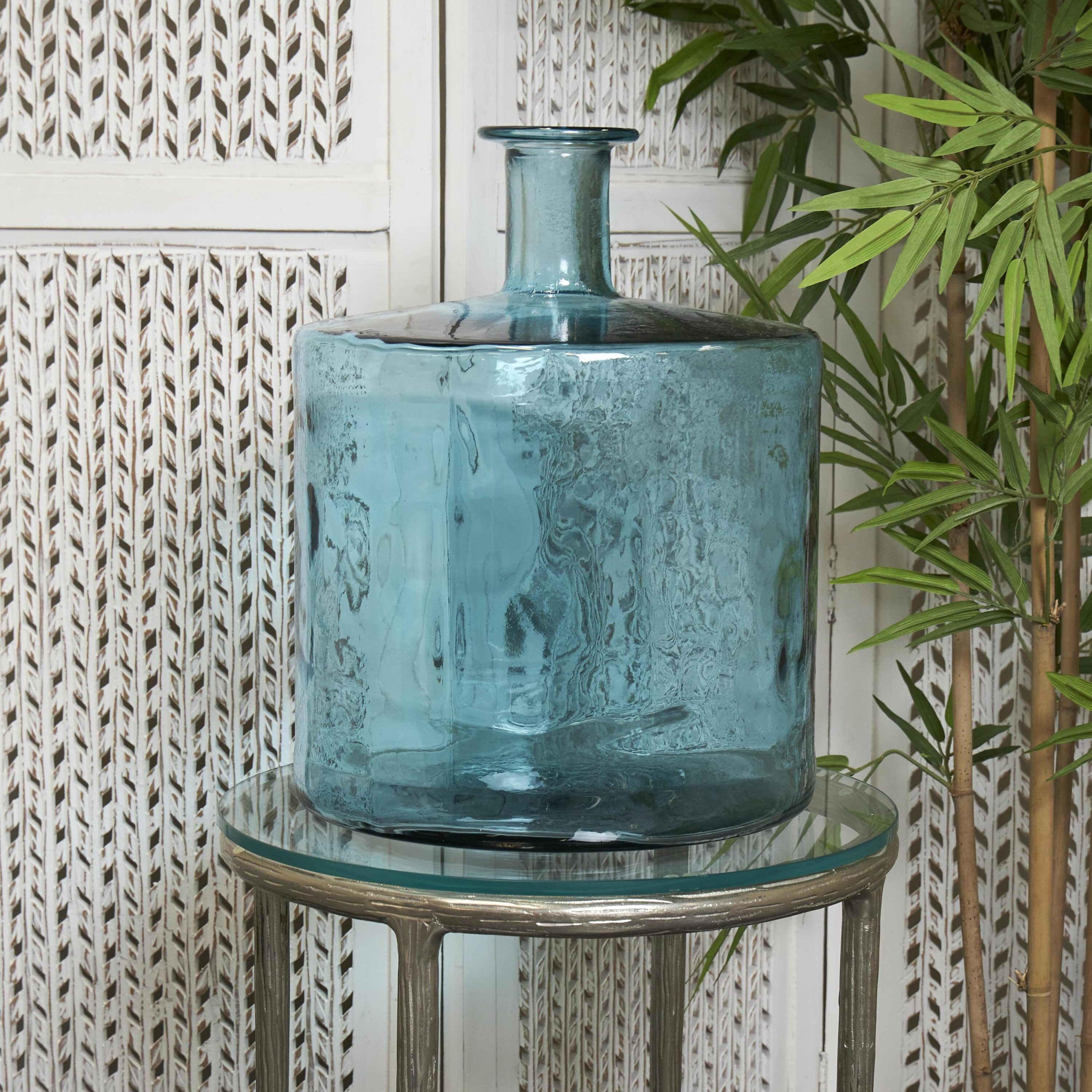 Grayson Lane 89659 Blue Glass Modern Vase
