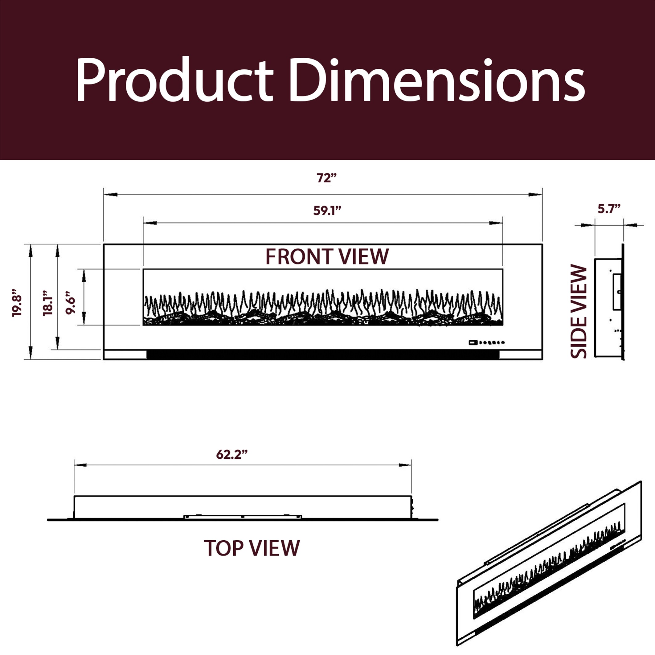Cambridge CAM72WMEF-1BLK Electric-Fireplaces - View #6