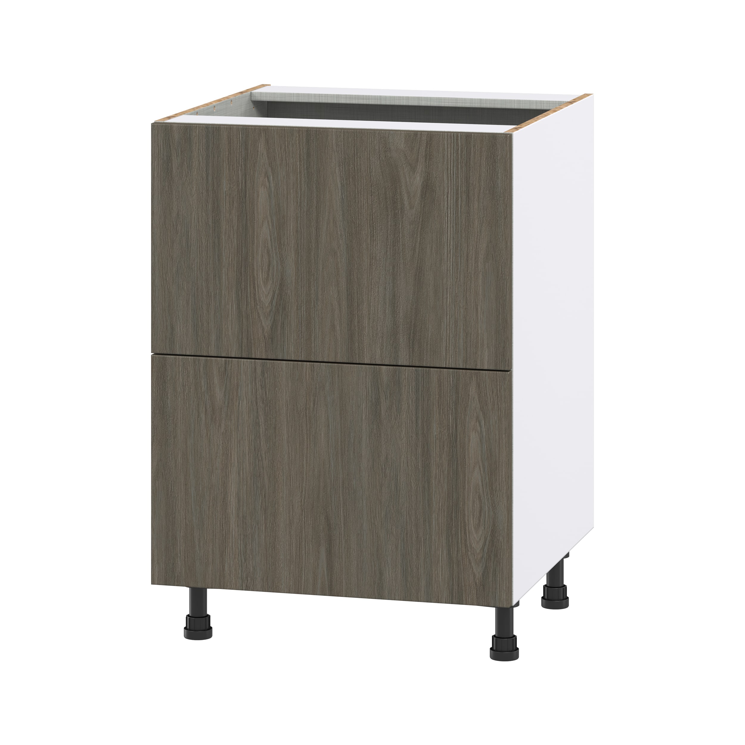 Hugo&Borg Savane 24-in W x 34.5-in H x 24-in D Textmel 2-Drawer Base Fully Assembled Cabinet (Flat Panel Style)