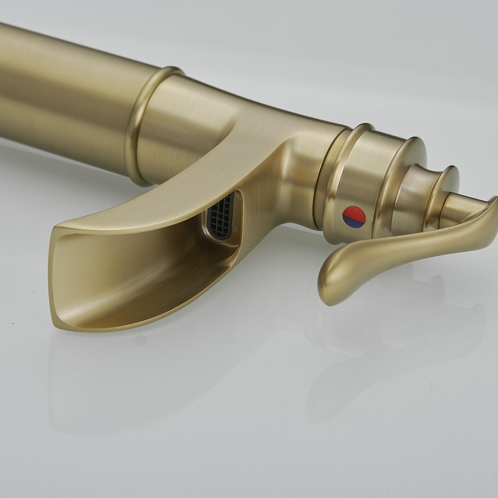Brushed Gold Single Handle High-Arc Bathroom Faucet