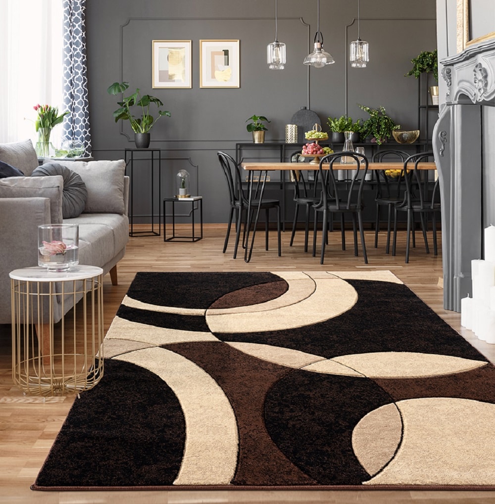 MDA Rugs MI1646 Miglena 4 x 6 (ft) Polypropylene Brown/Black Rectangular Indoor Geometric Area rug