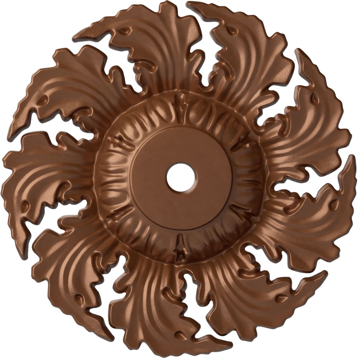 Ekena Millwork CM14NEPOS Needham 14.625-in W x 14.625-in L Painted Polished Copper Polyurethane Whole Ceiling Medallion